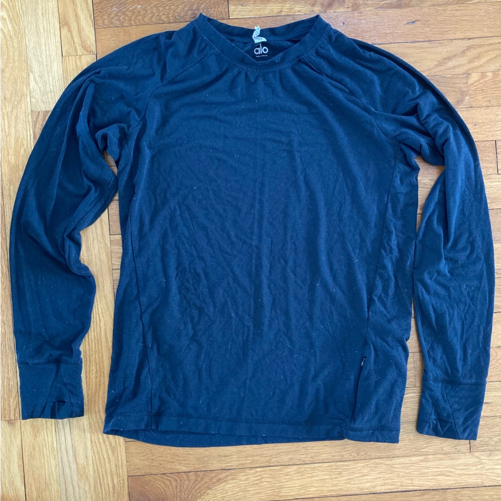 ALO Yoga Black Long Sleeve Top